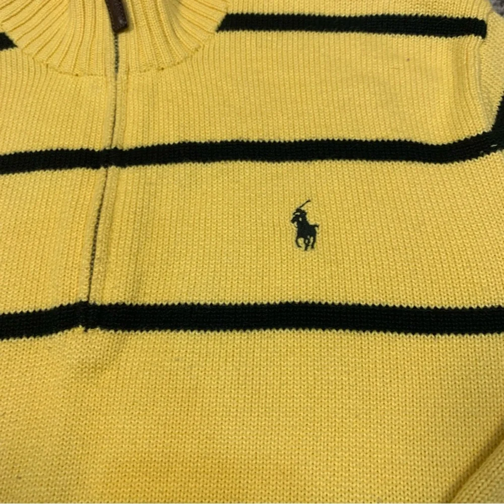 Polo Ralph Lauren VTG Quarter Zip Pullover Striped Cotton Sweater - Picture 11 of 13